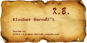 Kloiber Bernát névjegykártya